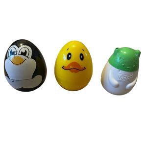 Lot Of 3 Wobble Toys Penguin Chick Cat Y2K Vintage